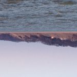 Lake Michigan shore at sunset