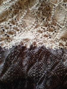 Close-up of the cat-spit fabric. Baby needs a bath.