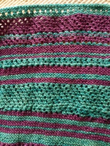 "Off-kilter", coming off the needles.