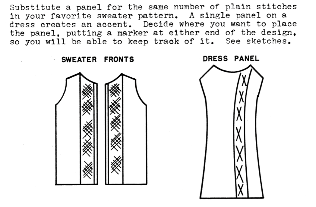 Dorothy Reade's suggestions for using lace panels in a sweater