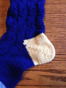Short row heel close up 2