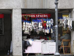 Wool everywhere on the street.