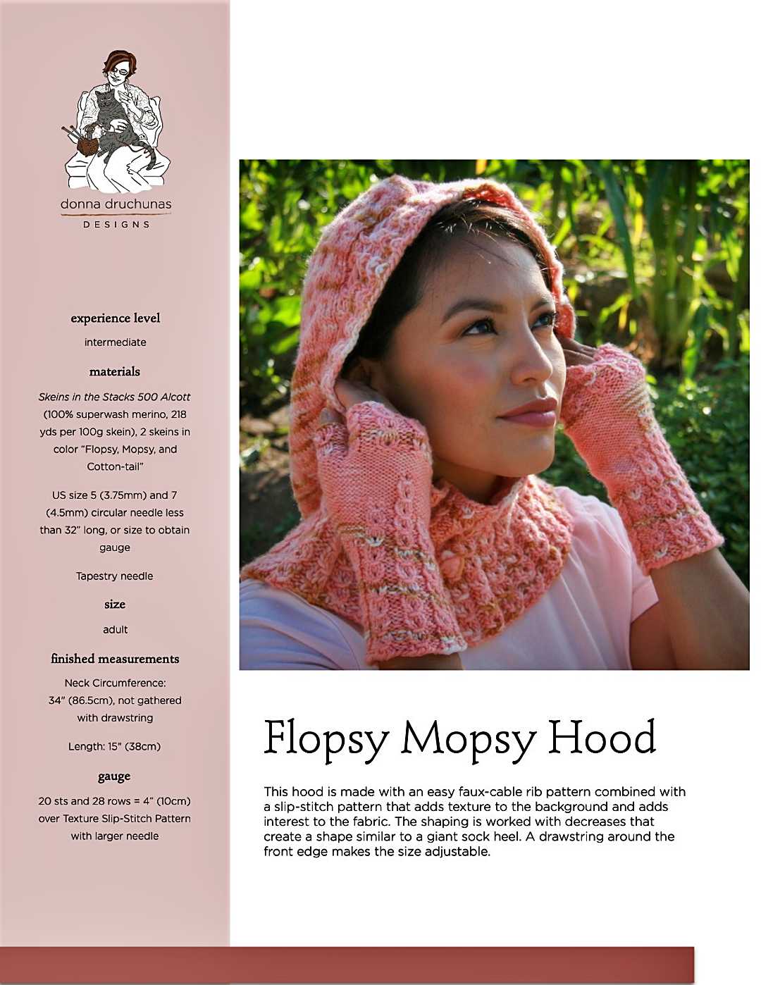 Flopsy Mopsy Hood Knitting Pattern