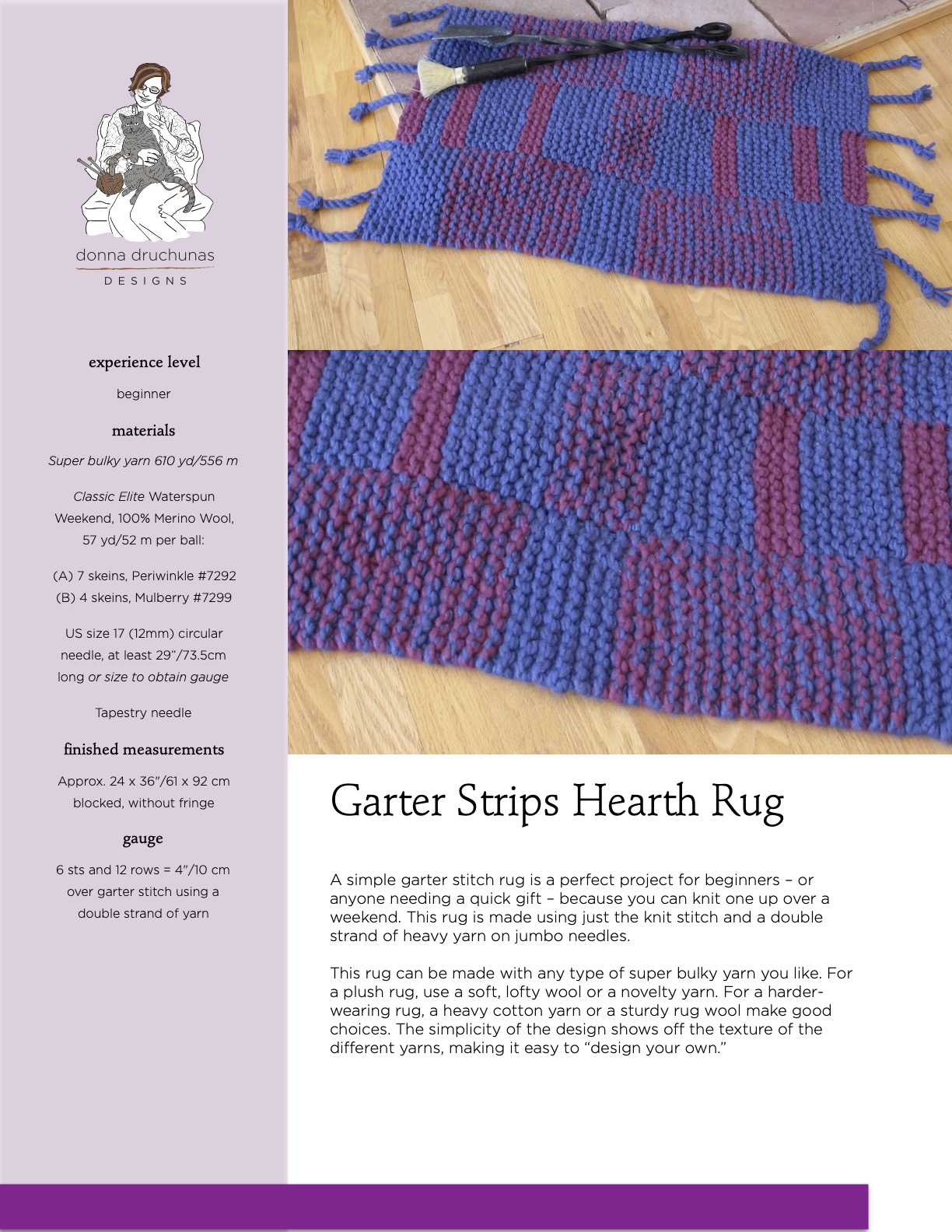 Garter Strips Hearth Rug Knitting Pattern - Image 4