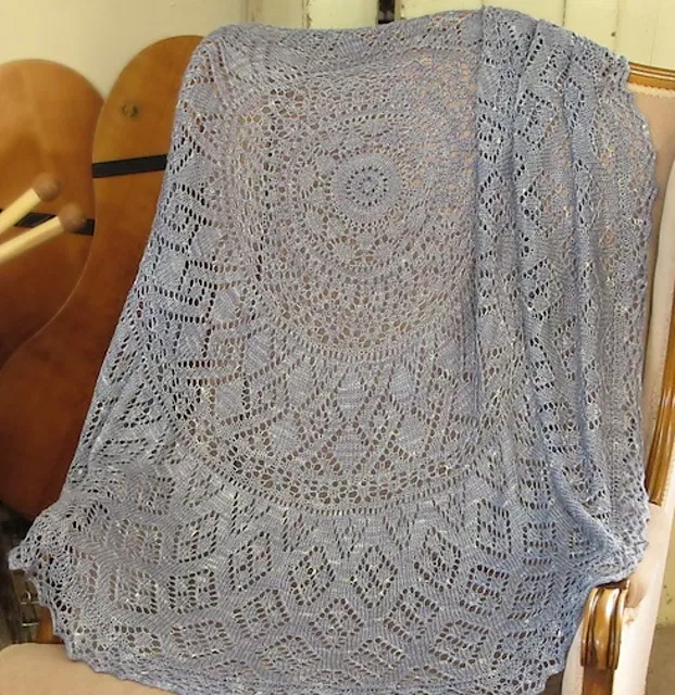 Diamond Rings Pi Shawl Knitting Pattern