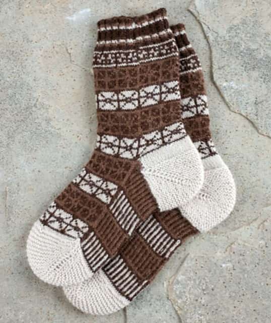 Brown Floral Socks Pattern