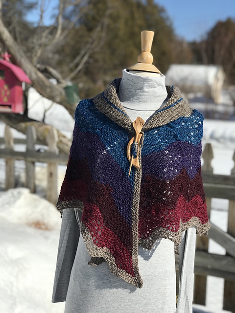 Purple Mort Bleu Butterfly Hap Shawl Pattern