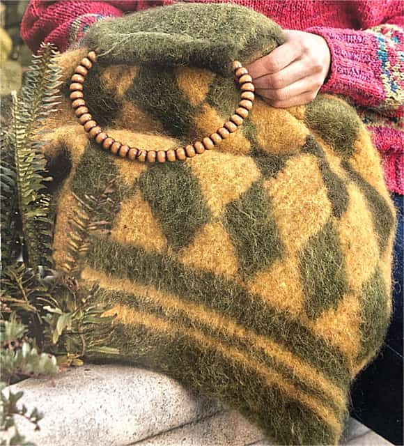 Felted Entrelac Knitting Bag