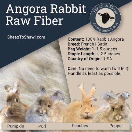 Raw Angora Rabbit Fiber 1oz- Sheeptoshawl.com