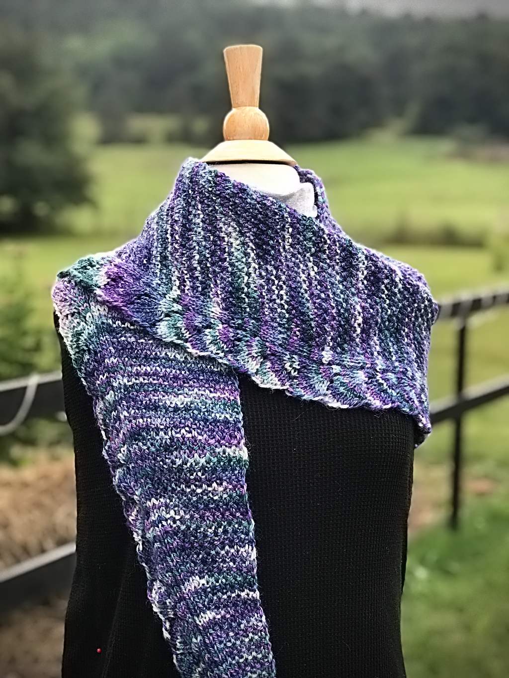 Midsummer Fern Flower Scarf or Hood Pattern