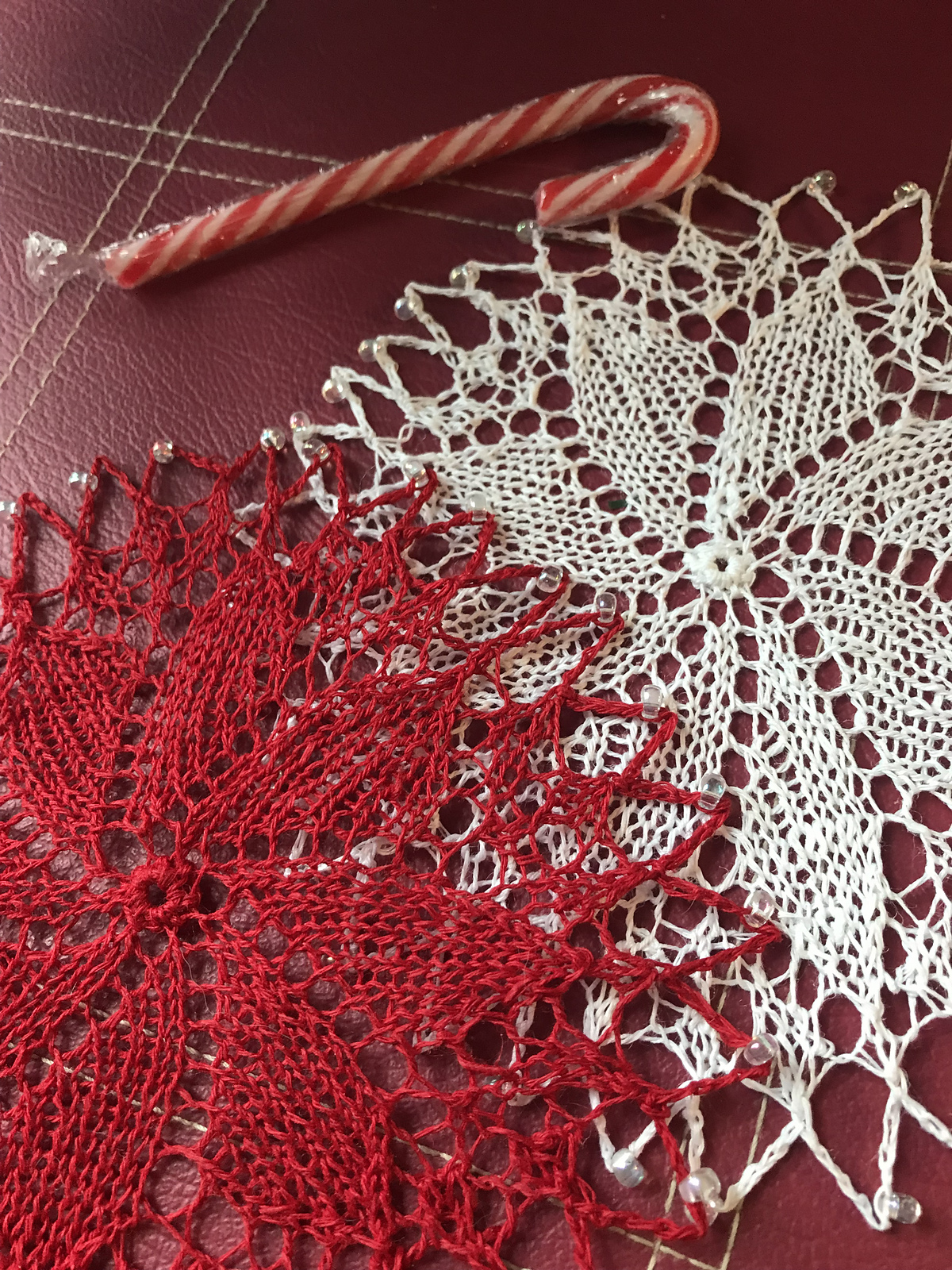 Poinsettias & Snow Doily Patterns